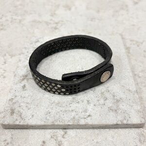 DIESEL BLACK LEATHER BRACELET